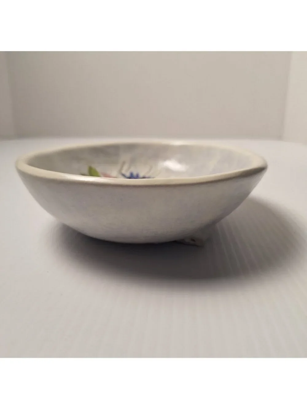 VINTAGE 1999 SALT MARSH POTTERY LTD BOWL/WALL HANGING APRIL GARDEN OVAL USA